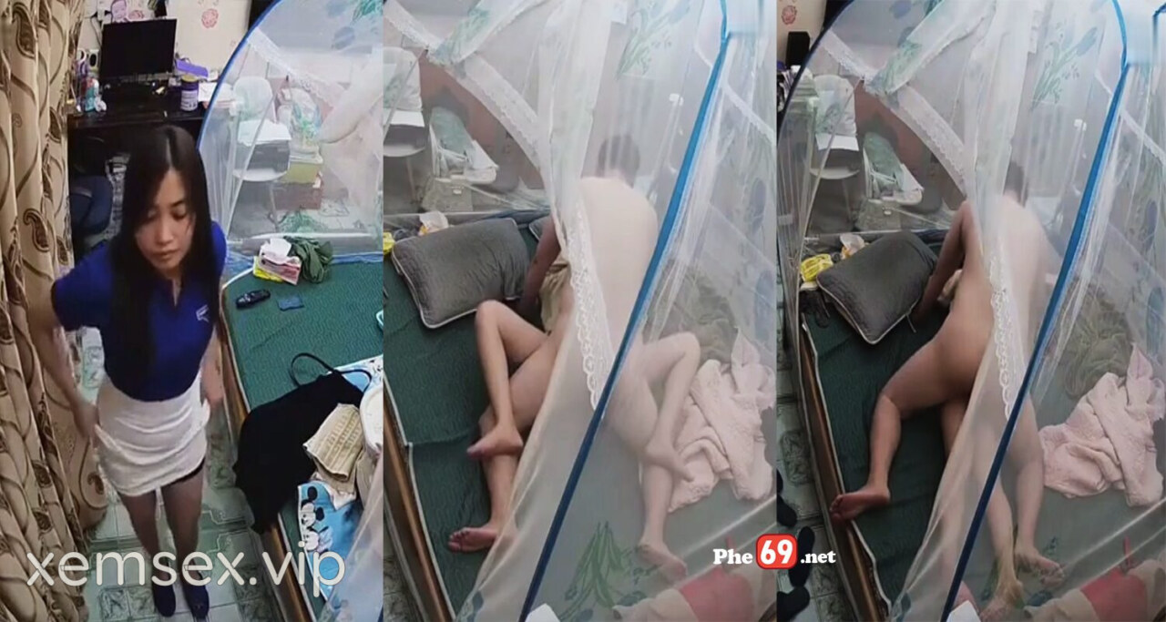 Hack Camera cặp vợ chồng trẻ vợ vừa đi làm về là cởi váy trèo lên giường địt (Full)